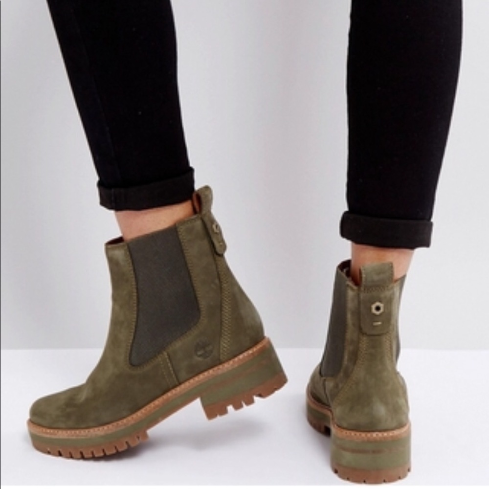Timberland Courmayeur Valley Olive Chelsea Boots